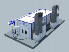 Окрасочно-сушильный комплекс проходного типа SPK-10.4.3 для нефтегазового оборудования 